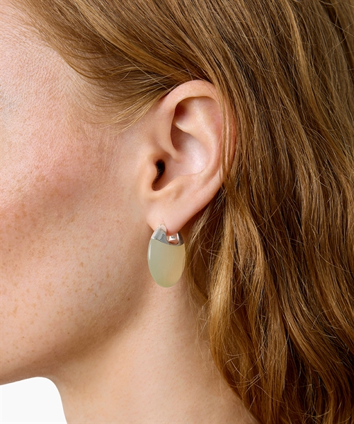 LIE STUDIO TEH ERIN EAARINGS SILVER GREEN SERPENTINE